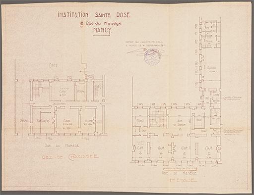 Projet d'aménagement du corps E, plans (rez-de-chaussée, 1er étage)
