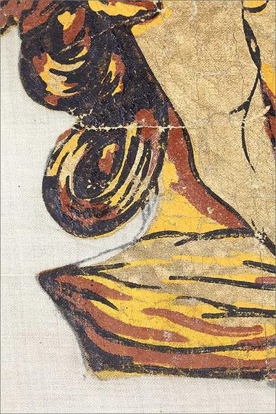 Détail de la représentation de Marianne, tracé de la figure à la mine de plomb.