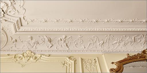 Adoucissement de plafond, détail du décor.