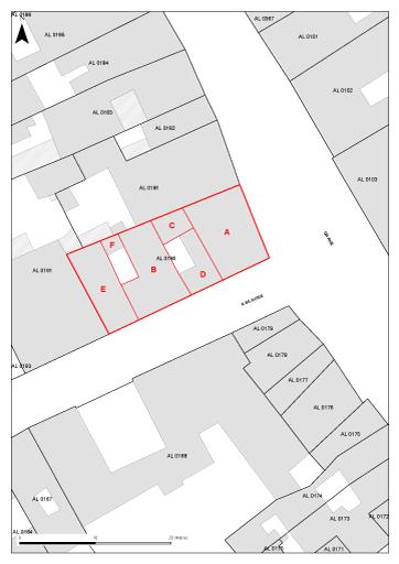 Pan de masse (extrait cadastral annoté).
