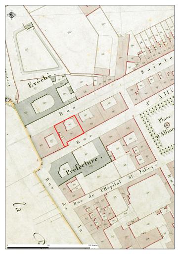 Extrait du plan cadastral de 1865.