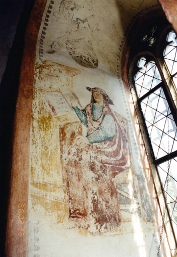 Père de l'Eglise : saint Jérôme. Vue de détail, embrasure de la fenêtre sud.