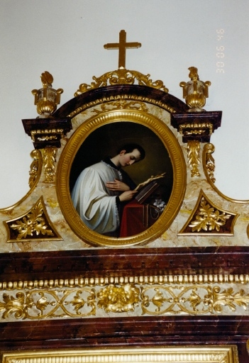 Ensemble de 2 tableaux : Saint Joseph et l'Enfant, saint Louis de Gonzague