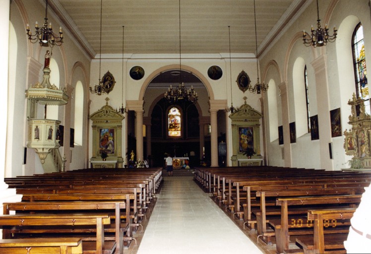 Vue d'ensemble de l'intérieur, vers le choeur.