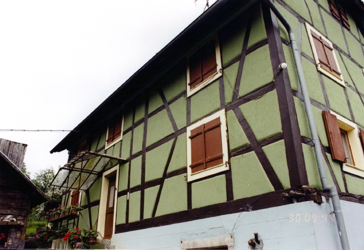 Vue partielle du gouttereau principal du logis.