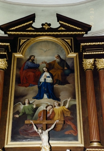 Tableau du retable : Couronnement de la Vierge