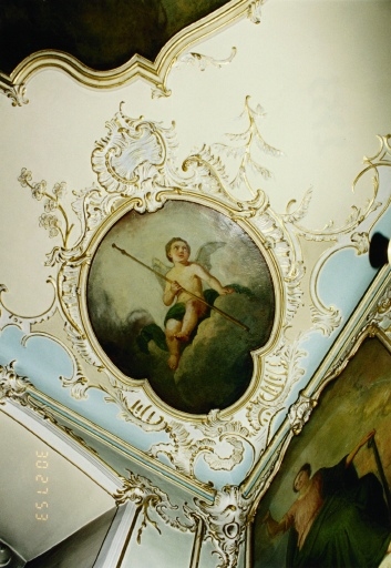 Décor d'angle du plafond, au sud-est.