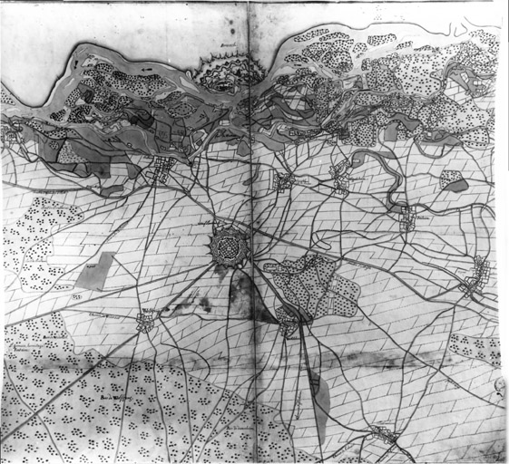 Cours du Rhin à Brisach (vers 1730).