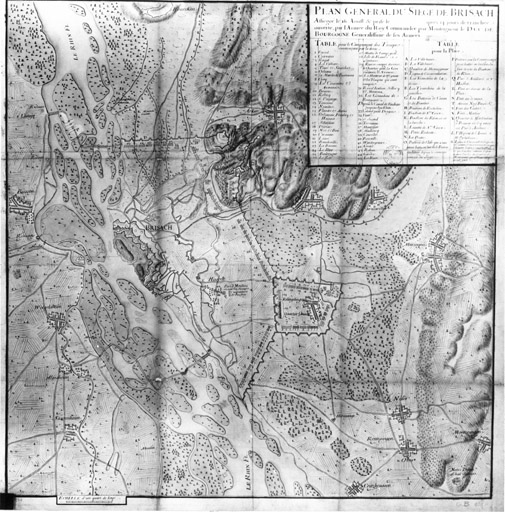 Plan général du siège de Brisach (1703).