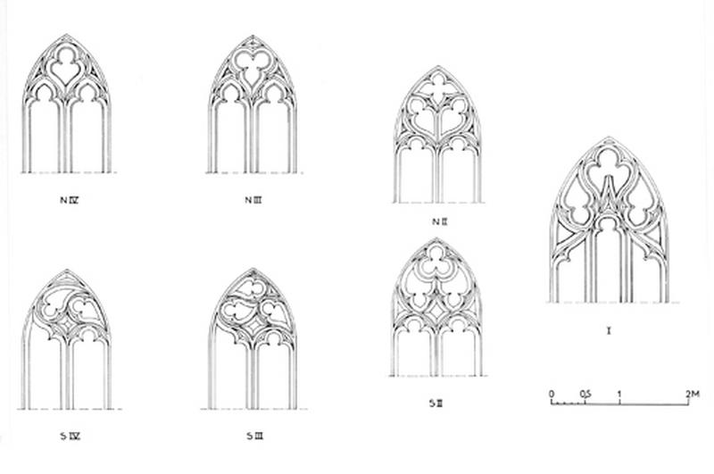 Relevé des réseaux des baies du choeur.