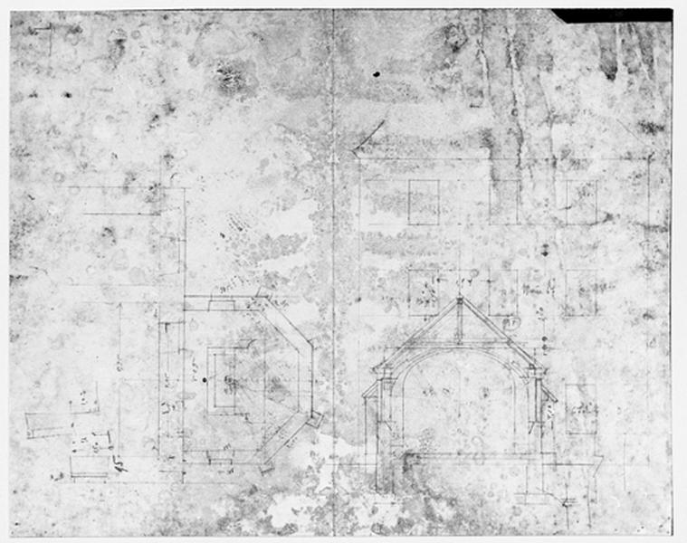 Plan et coupe de la chapelle actuelle.