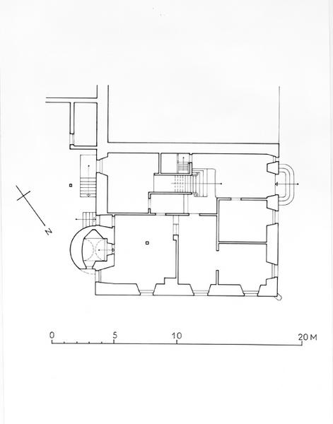 Plan au rez de chaussée du presbytère.