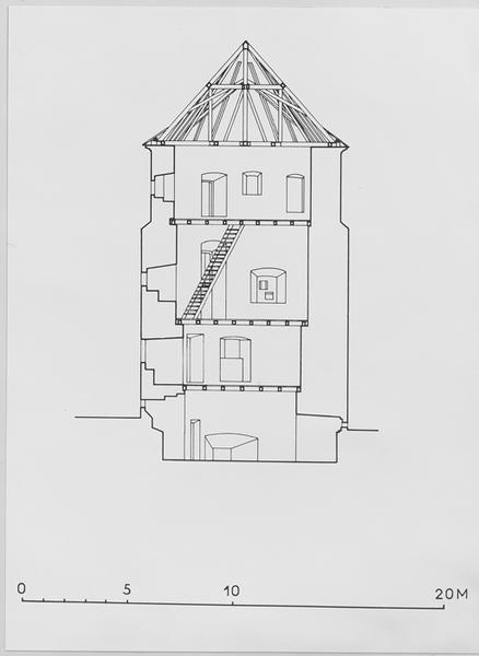 Tour des Cigognes : plan de coupe.