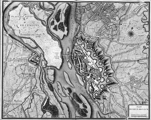 Plan du Vieux Brisach, extrait du 'recueil des plans des places du Royaume divisées en provinces'.