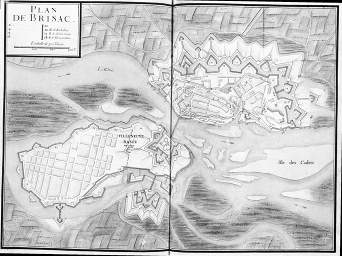 Plan de 1697, extrait du 1er volume du 'recueil des plans des places du Royaume divisées en provinces faîtes en l'année 1693 par Louis XIV'.