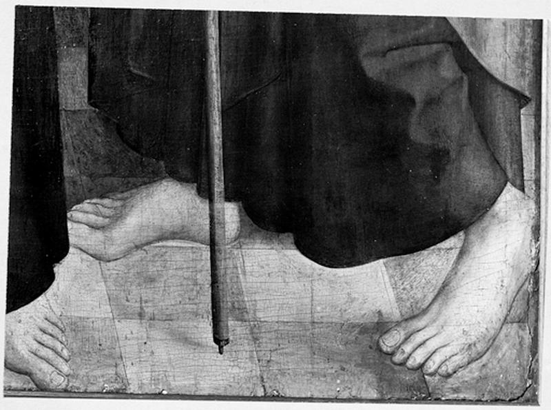 Volet 1, face : Pieds de Saint Jacques le Majeur.(détail)