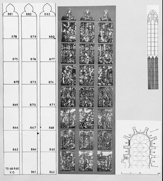 Verrière N III : photomontage de la partie inférieure.