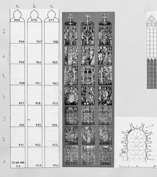 Verrière N II : photomontage de la partie inférieure.