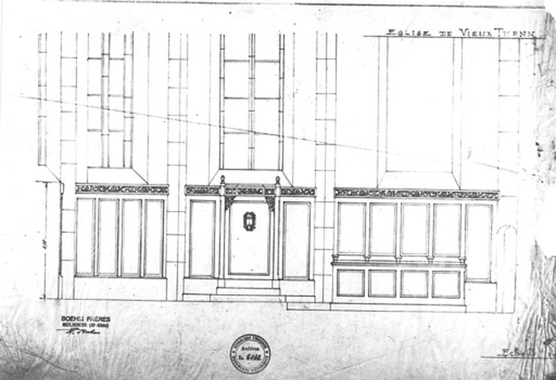 Projet de restauration : boiseries du choeur, côté sud.