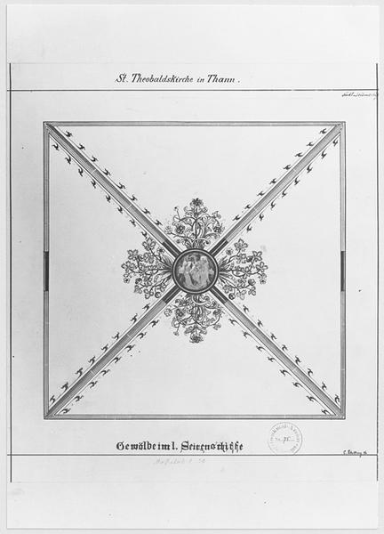 Projet pour la peinture des voûtes du bas côté sud.