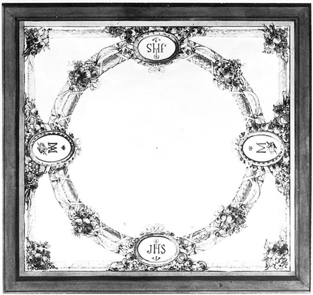 Projet de peinture du plafond de la nef après 1918 : un caisson.