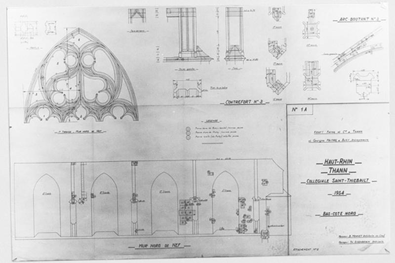 Bas côté : projet de restauration de la croisée de la première travée, du contrefort n°3 et de l'arc-boutant n°3.