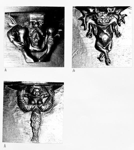 Mur sud du choeur, stalles basses, 1er groupe : miséricorde 1.