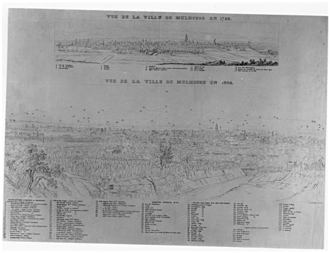 Vues de la ville en 1756 et 1836.