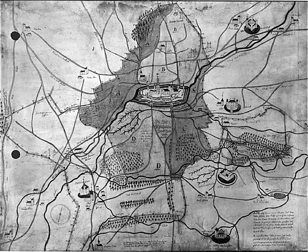 Carte de l'ancienne république de Mulhouse et de ses environs.