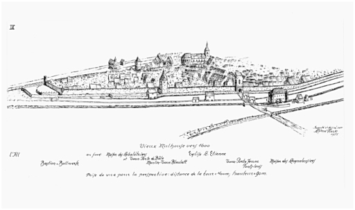 Reconstitution de la ville du côté de la porte Jeune.