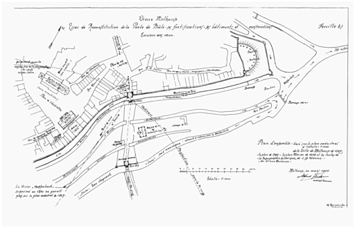 Reconstitution du mur d'enceinte et de la porte de Bâle.