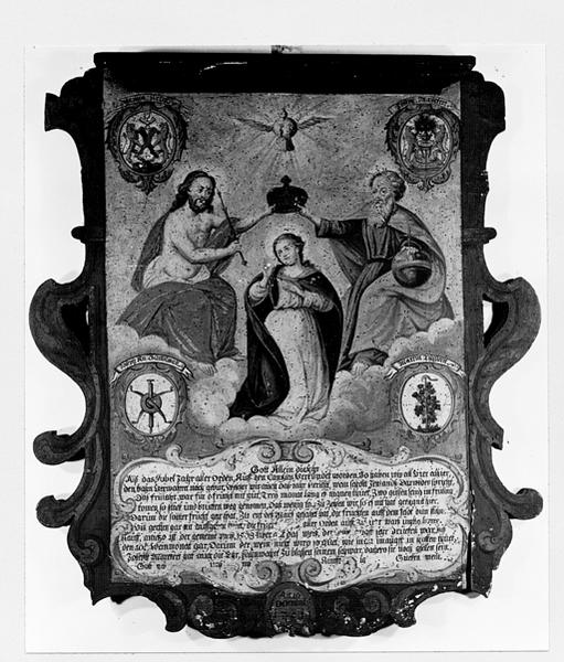 Panneau commémoratif : Couronnement de la Vierge.