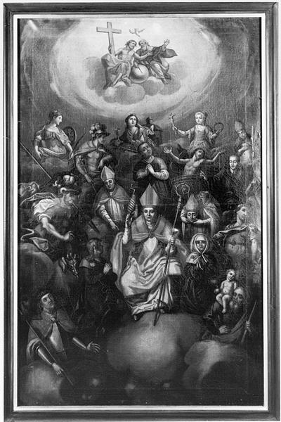 Tableau : saint Thiébaut de Thann et les saints intercesseurs