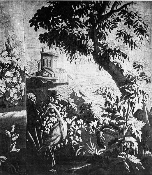 Vue d'ensemble de l'endroit de la tapisserie murale.