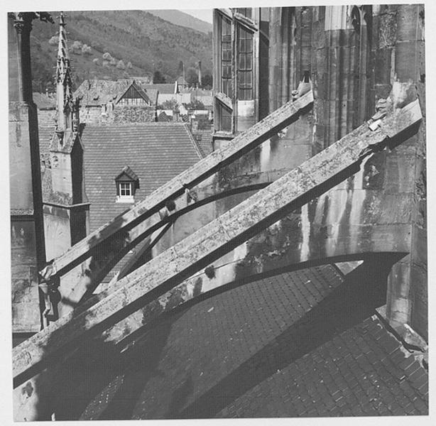 Façade sud de la nef, vue des arcs-boutants prise de la tour Saint-Thiébaut.