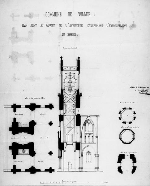 Projet d'exhaussement du clocher.