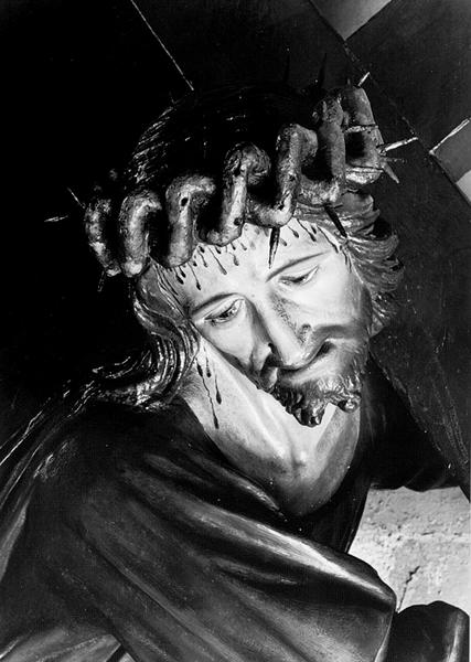 Christ portant la Croix : tête du Christ. - © Région Alsace - Inventaire général