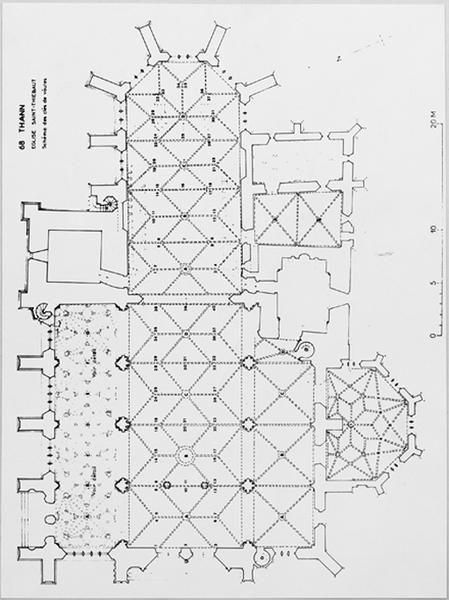 Ensemble du décor des voûtes : 29 clefs de voûte, 257 reliefs, 2 culots