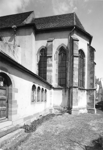 Façade sud du choeur. Etat en 1974, avant restauration.