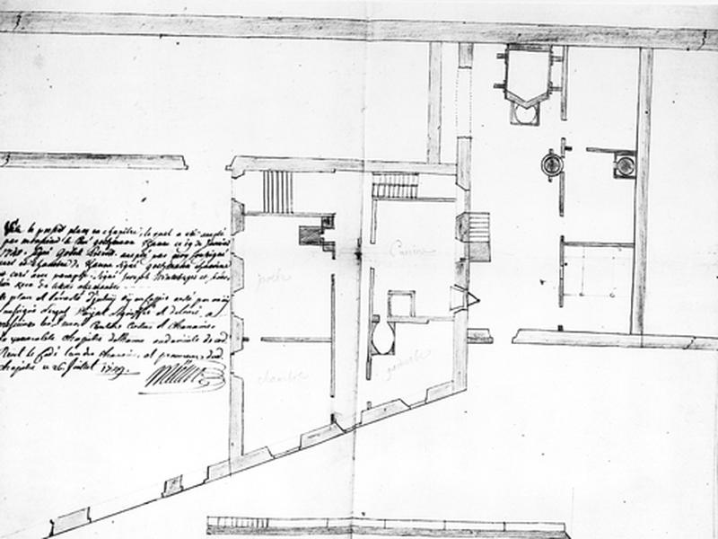 Plan au rez-de chaussée de la maison ayant appartenu au châtelain Kirchmeyer.