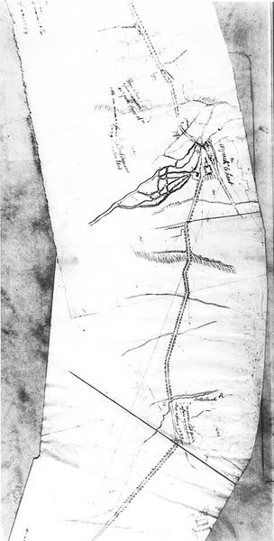 Vue d'une carte de la route de Strasbourg à Belfort.