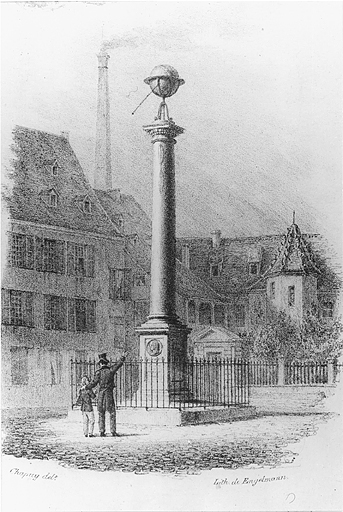 Vue du monument de J. H Lambert à son emplacement d'origine.