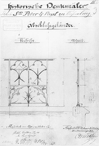 Plan du garde-corps.