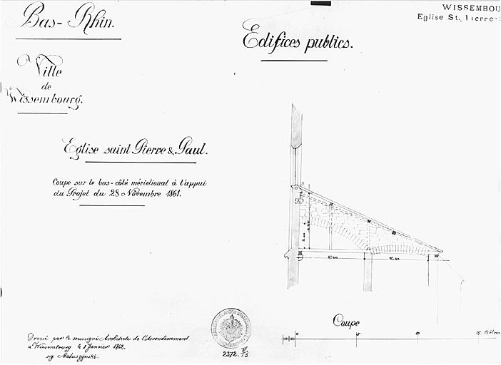 Coupe sur le bras méridional.