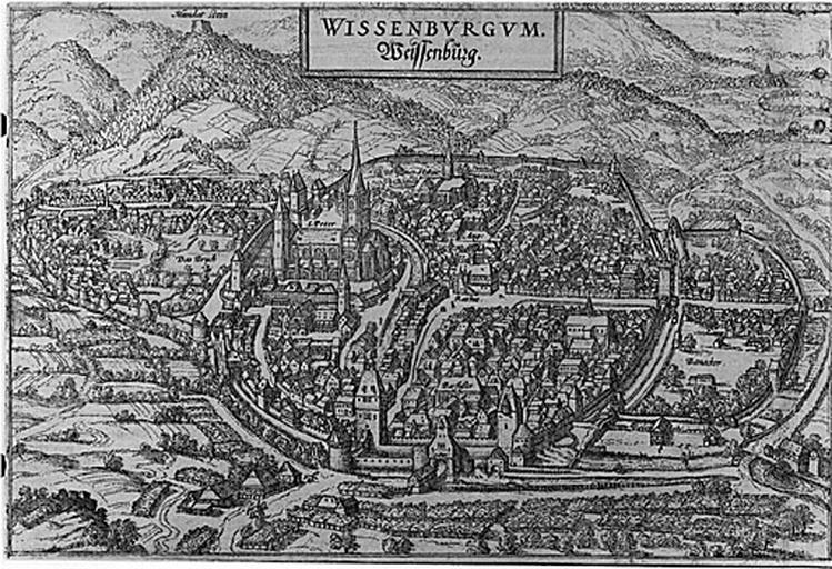 Vue perspective de la ville.