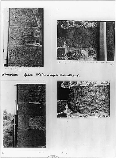 Reproduction d'une planche des Archives des Monuments historiques montrant la taille de la chaïne d'angle nord-ouest (et non sud-ouest).