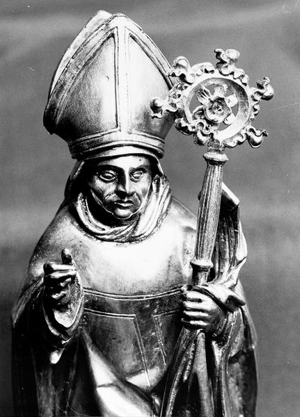 Statuette de Saint Thiébaut et deux pèlerins, partie supérieure.