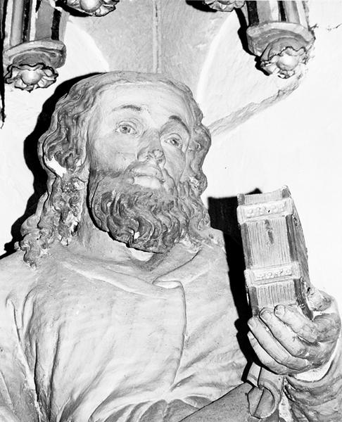 Statue d'applique de Saint Jude Thadée (3), détail de la tête.