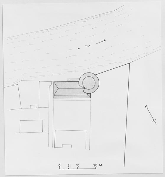 Plan masse et de situation de la tour des Sorcières et de la maison du 13 rue A. Jacquot.