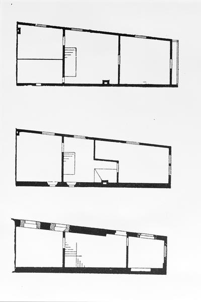 Relevé des plans au rez de chaussée, premier étage, deuxième étage par Staatsmann avant 1919.